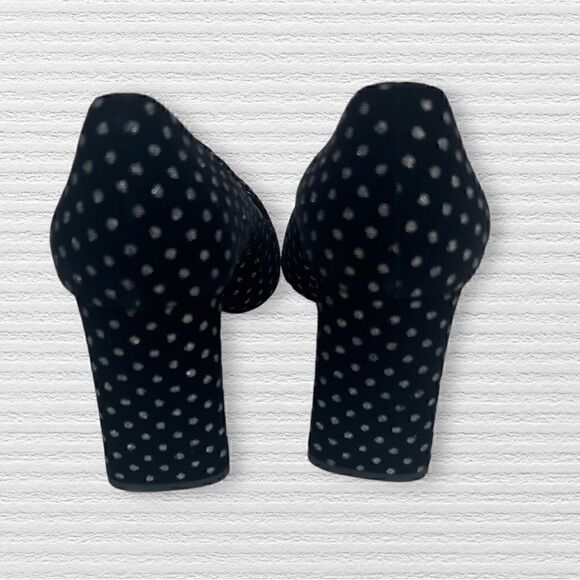 Kate Spade Black Velvet & Silver Accent Maren Mary Jane Heels Sz 6.5 NWB - Picture 3 of 7